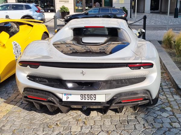 Dubai, UAE seen in Prague, Czech Republic. Photo taken on 05.07.2025. My second picture of UAE license plate. Next to this car was Lamborghini, also with Dubai plates.