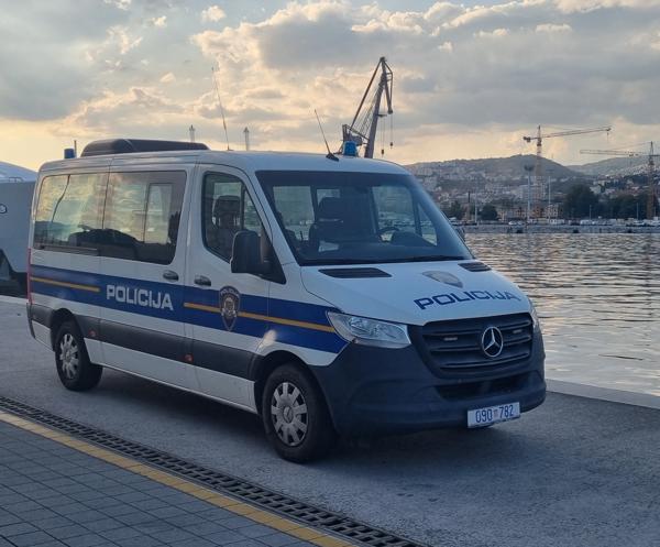 Croatia police plate spotted in Rijeka, Croatia. 090 = Rijeka. Photo taken on 23.07.2025.