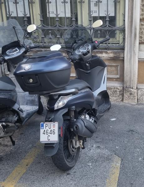 Pula, Croatia motorcycle plate spotted in Rijeka, Croatia. Photo taken on 23.07.2025.