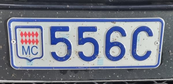 Monaco spotted in Bratislava, Slovakia. Photo taken on 27.10.2025. Close-up photo of the front plate.